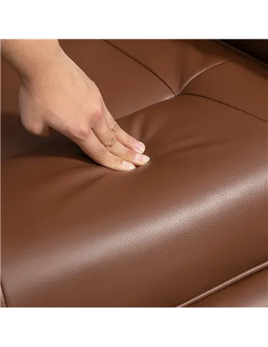 HOMCOM Swivel Recliner, Faux Leather Reclining Chair, Brown 833-621V71BN