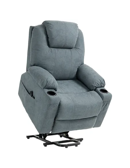 HOMCOM Lift-And-Recline Massage Armchair, with Heat - Grey