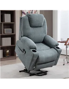 HOMCOM Lift-And-Recline Massage Armchair, with Heat - Grey 2