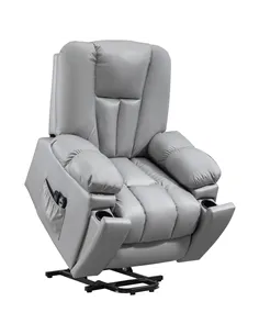 HOMCOM Leathaire Eight Massage Point Armchair, with Reclining Back - Charcoal Grey