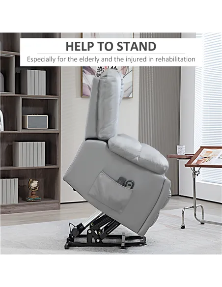 HOMCOM Lift Chair, Riser and Recliner Chair with Vibration Massage, Charcoal Grey 713-159V70CG