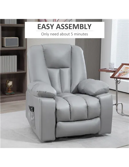 HOMCOM Lift Chair, Riser and Recliner Chair with Vibration Massage, Charcoal Grey 713-159V70CG