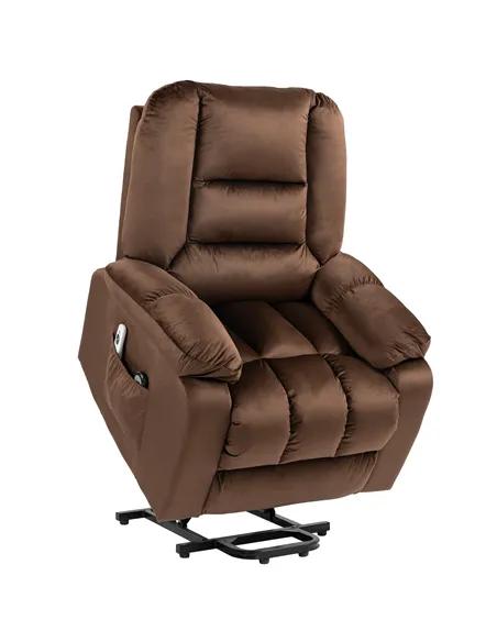 HOMCOM Leathaire Eight Massage Point Armchair, with Heat and Reclining Back - Brown