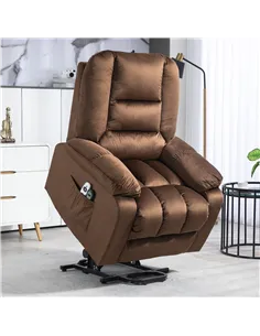 HOMCOM Leathaire Eight Massage Point Armchair, with Heat and Reclining Back - Brown 2