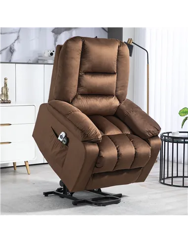HOMCOM Lift Chair, Electric Riser and Recliner Chair, Brown 713-160V70DR