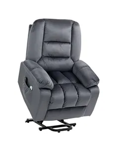 HOMCOM Leathaire Eight Massage Point Armchair, with Heat and Reclining Back - Grey