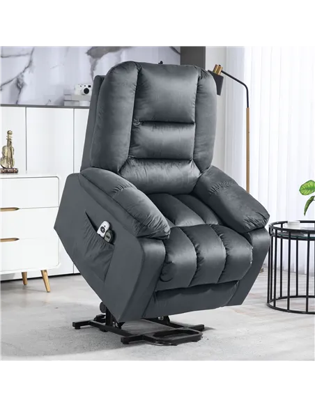 HOMCOM Lift Chair, Electric Riser and Recliner Chair, Grey 713-160V70GY