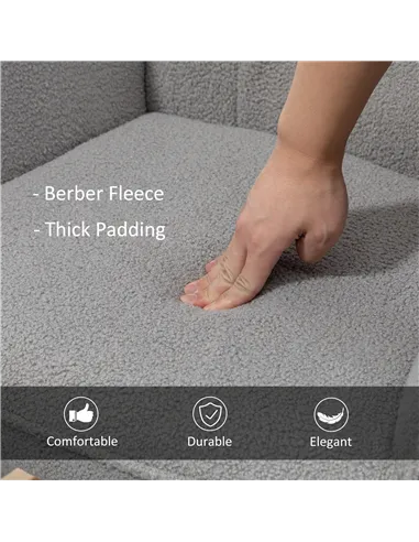 HOMCOM Berber Fleece Nursery Glider Rocker for Nursing, Light Grey 839-613V70LG