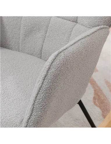 HOMCOM Berber Fleece Nursery Glider Rocker for Nursing, Light Grey 839-613V70LG