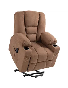 HOMCOM Oversized Riser and Recliner Chairs for the Elderly, Fabric Upholstered Lift Chair for Living Room with Remote Control, S