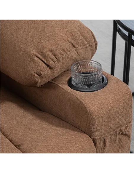 HOMCOM Oversized Riser and Recliner Chairs for the Elderly, Brown 713-124V70BN