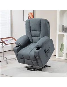 HOMCOM Oversized Riser and Recliner Chairs for the Elderly, Fabric Upholstered Lift Chair for Living Room with Remote Control, S 2