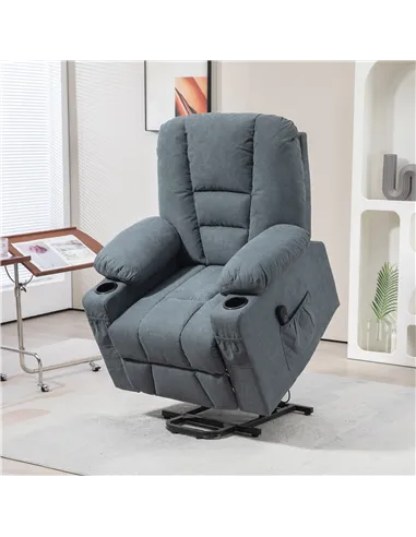 HOMCOM Oversized Riser and Recliner Chairs for the Elderly, Grey 713-124V70GY