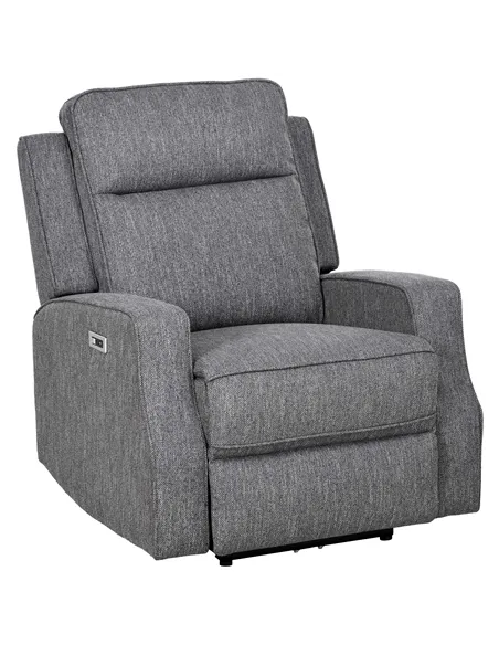 HOMCOM 150° Electric Reclining Chair, with USB port and Footrest - Charcoal Grey