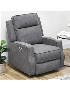 HOMCOM 150° Electric Reclining Chair, with USB port and Footrest - Charcoal Grey 2