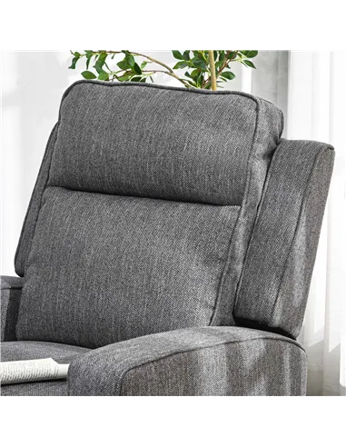 HOMCOM Electric Recliner Armchair with Adjustable Leg Rest, Charcoal Grey 833-987V71CG