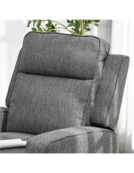 HOMCOM Electric Recliner Armchair with Adjustable Leg Rest, Charcoal Grey 833-987V71CG