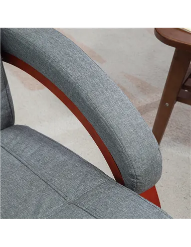 HOMCOM 135° Manual Reclining Swivel Chair, with Footrest, Grey 839-849V70GY