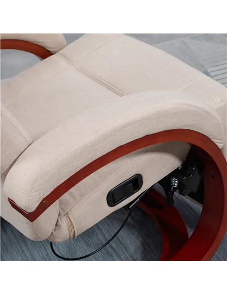 HOMCOM Swivel Recliner Chair with Extended Footrest, Beige 839-849V70BG