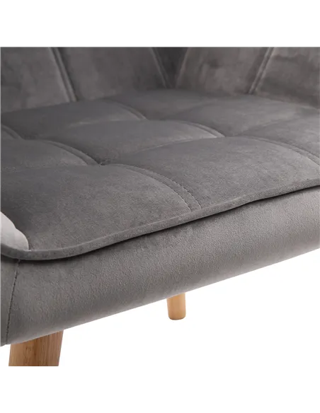 HOMCOM Armchair Accent Chair with Wide Arms, Set of 2, Grey 833-P056