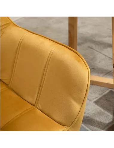 HOMCOM Armchair Accent Chair with Wide Arms, Set of 2, Yellow 833-P058