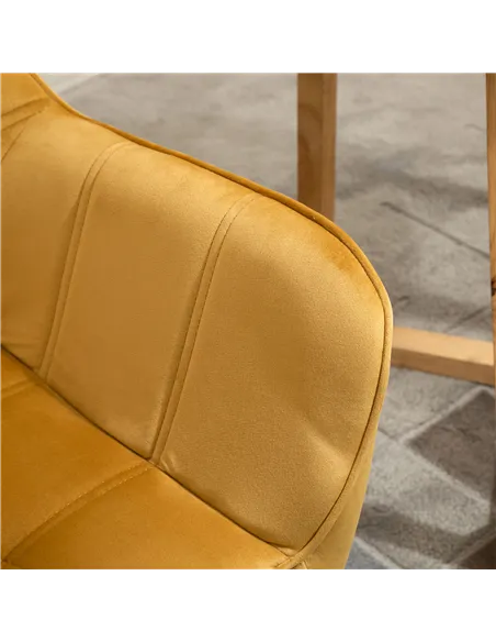 HOMCOM Armchair Accent Chair with Wide Arms, Set of 2, Yellow 833-P058