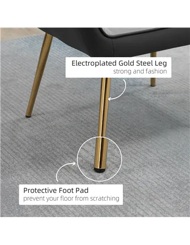 HOMCOM Velvet Armchairs, Upholstered Accent Chairs, Set of 2, Light Grey 839-P024