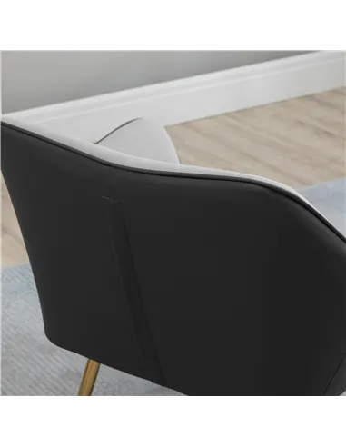 HOMCOM Velvet Armchairs, Upholstered Accent Chairs, Set of 2, Light Grey 839-P024