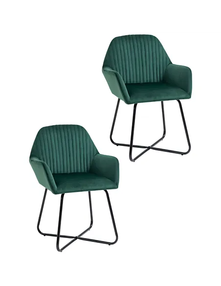 HOMCOM Velvet-Feel Plisse Back Accent Chair - Green