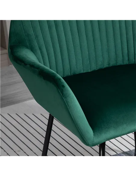 HOMCOM Modern Velvet-Feel Fabric Upholstered Armchair, Green 839-P026