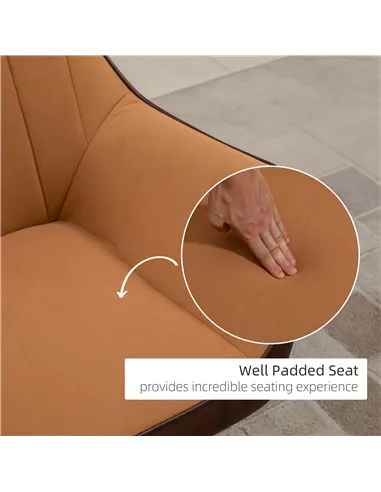 HOMCOM Velvet Armchairs, Upholstered Accent Chairs, Set of 2, Light Brown 839-P025