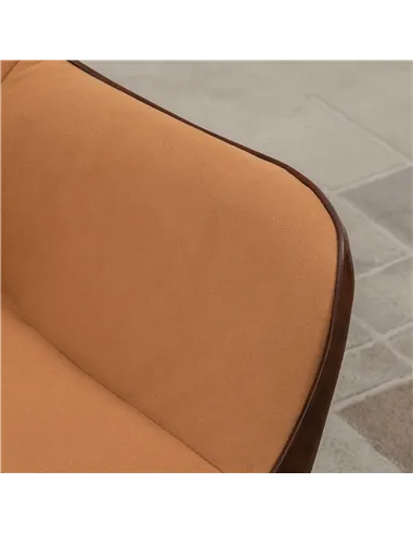 HOMCOM Velvet Armchairs, Upholstered Accent Chairs, Set of 2, Light Brown 839-P025