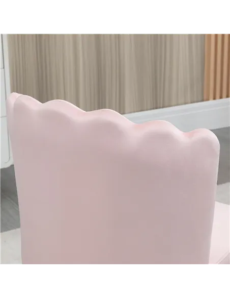 HOMCOM Set of 2 Modern Shell Luxe Velvet Accent Chair, Pink 839-P031