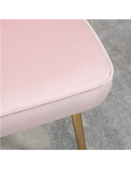 HOMCOM Set of 2 Modern Shell Luxe Velvet Accent Chair, Pink 839-P031