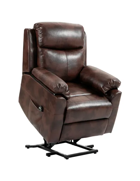 HOMCOM Faux Leather 70° Electric Riser Recliner Chair, Dark Brown