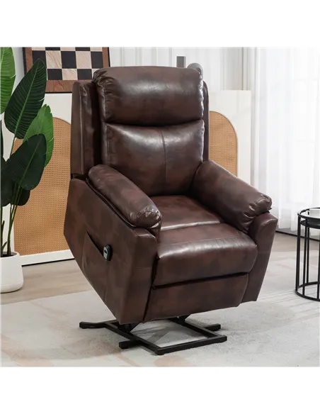 HOMCOM Riser and Recliner Chair for the Elderly, Lift Chair, Dark Brown 713-094V70DR