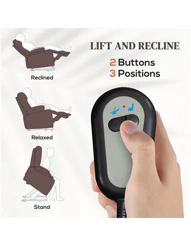 HOMCOM Riser and Recliner Chair for the Elderly, Lift Chair, Dark Brown 713-094V70DR