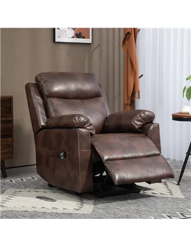 HOMCOM Riser and Recliner Chair for the Elderly, Lift Chair, Dark Brown 713-094V70DR