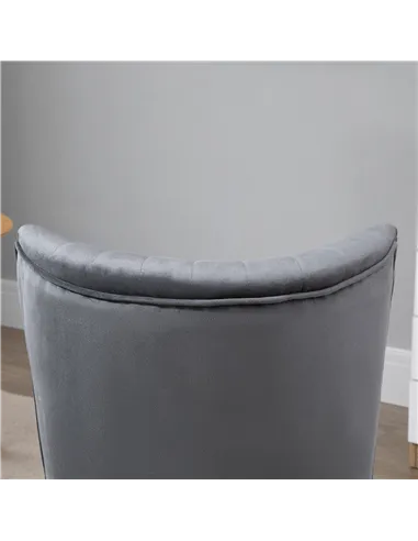 HOMCOM Velvet Armchair Duo: Tub-Style Accent Chairs, Grey 833-P060