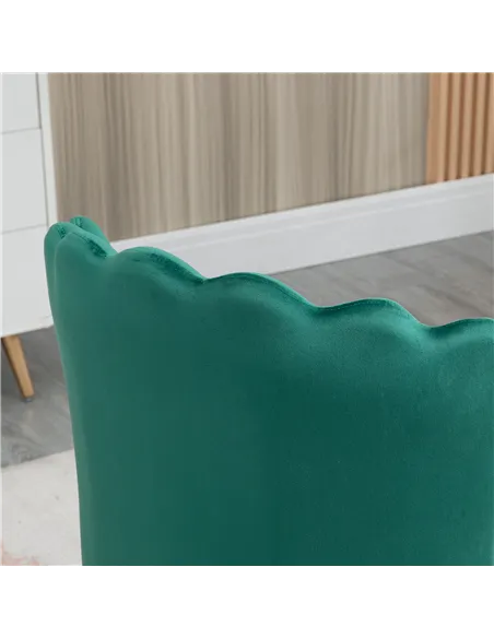 HOMCOM Set of 2 Modern Shell Luxe Velvet Accent Chair, Green 839-P029