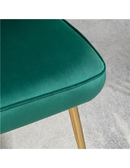 HOMCOM Set of 2 Modern Shell Luxe Velvet Accent Chair, Green 839-P029