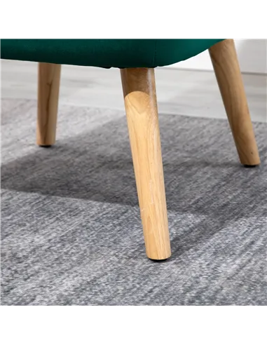 HOMCOM Set of 2 Velvet Accent Chair, Occasional Tub Seat, Green 833-P059