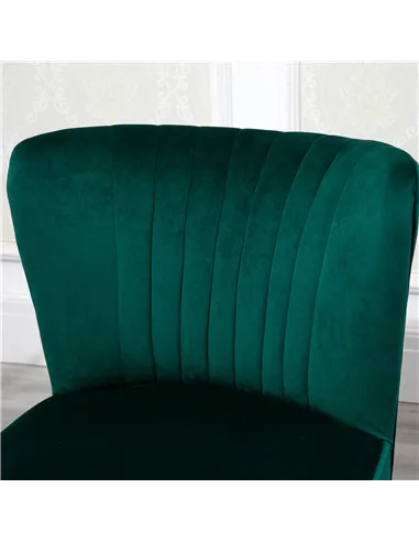 HOMCOM Set of 2 Velvet Accent Chair, Occasional Tub Seat, Green 833-P059