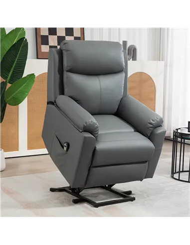 HOMCOM Riser Recliner Chairs Power Recliner Chair for the Elderly, Charcoal Grey 713-094V70CG