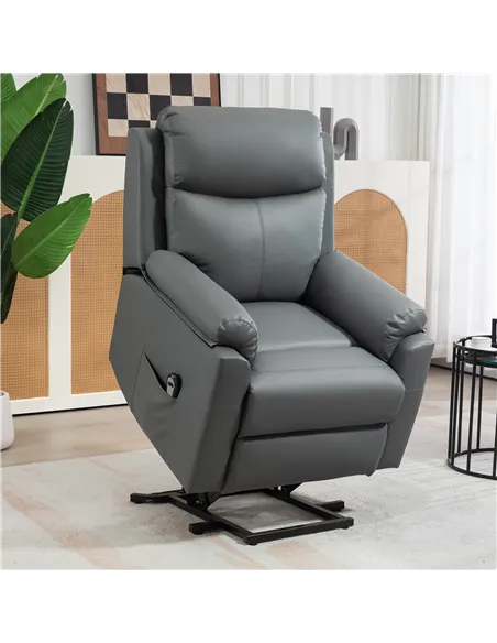 HOMCOM Riser Recliner Chairs Power Recliner Chair for the Elderly, Charcoal Grey 713-094V70CG