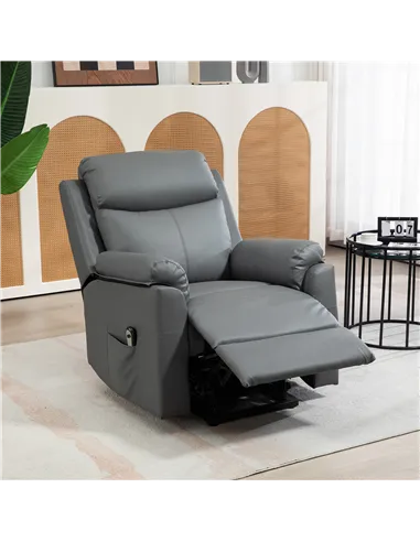 HOMCOM Riser Recliner Chairs Power Recliner Chair for the Elderly, Charcoal Grey 713-094V70CG