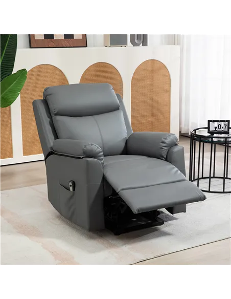 HOMCOM Riser Recliner Chairs Power Recliner Chair for the Elderly, Charcoal Grey 713-094V70CG