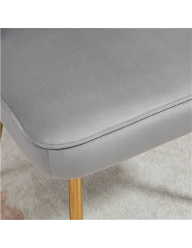 HOMCOM Set of 2 Modern Shell Luxe Velvet Accent Chair, Grey 839-P030