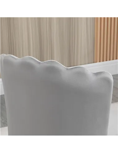 HOMCOM Set of 2 Modern Shell Luxe Velvet Accent Chair, Grey 839-P030