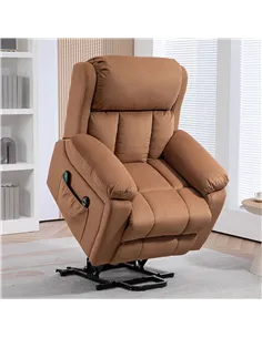 HOMCOM Eight Massage Point Electric Reclining Lift Chair, with Remote - Brown 2